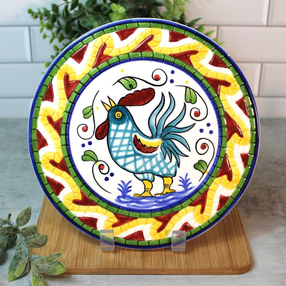 South San Francisco Mosaic Rooster Trivet by Clay Art 8" Diameter